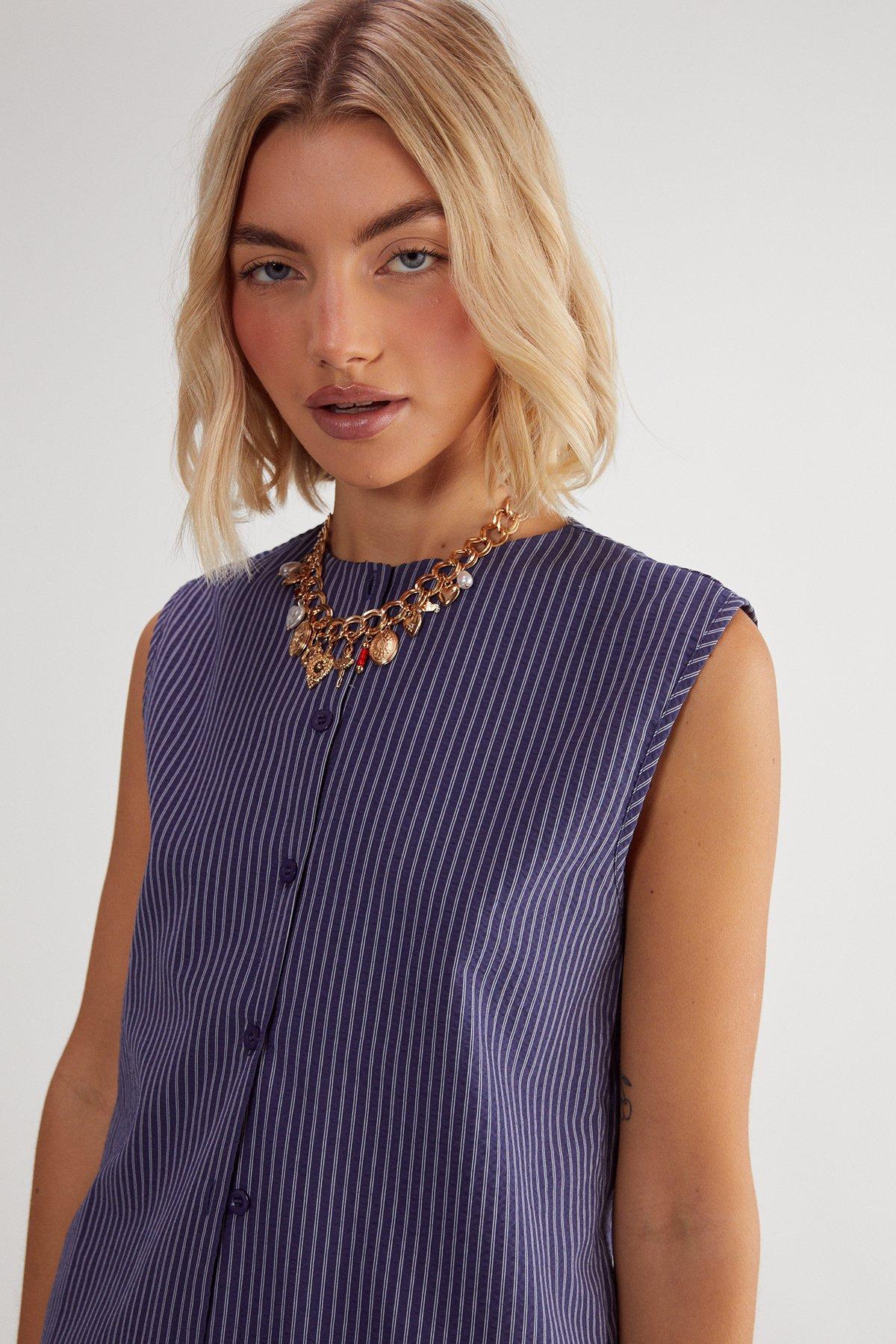 Stripe Sleeveless Vest Product Image