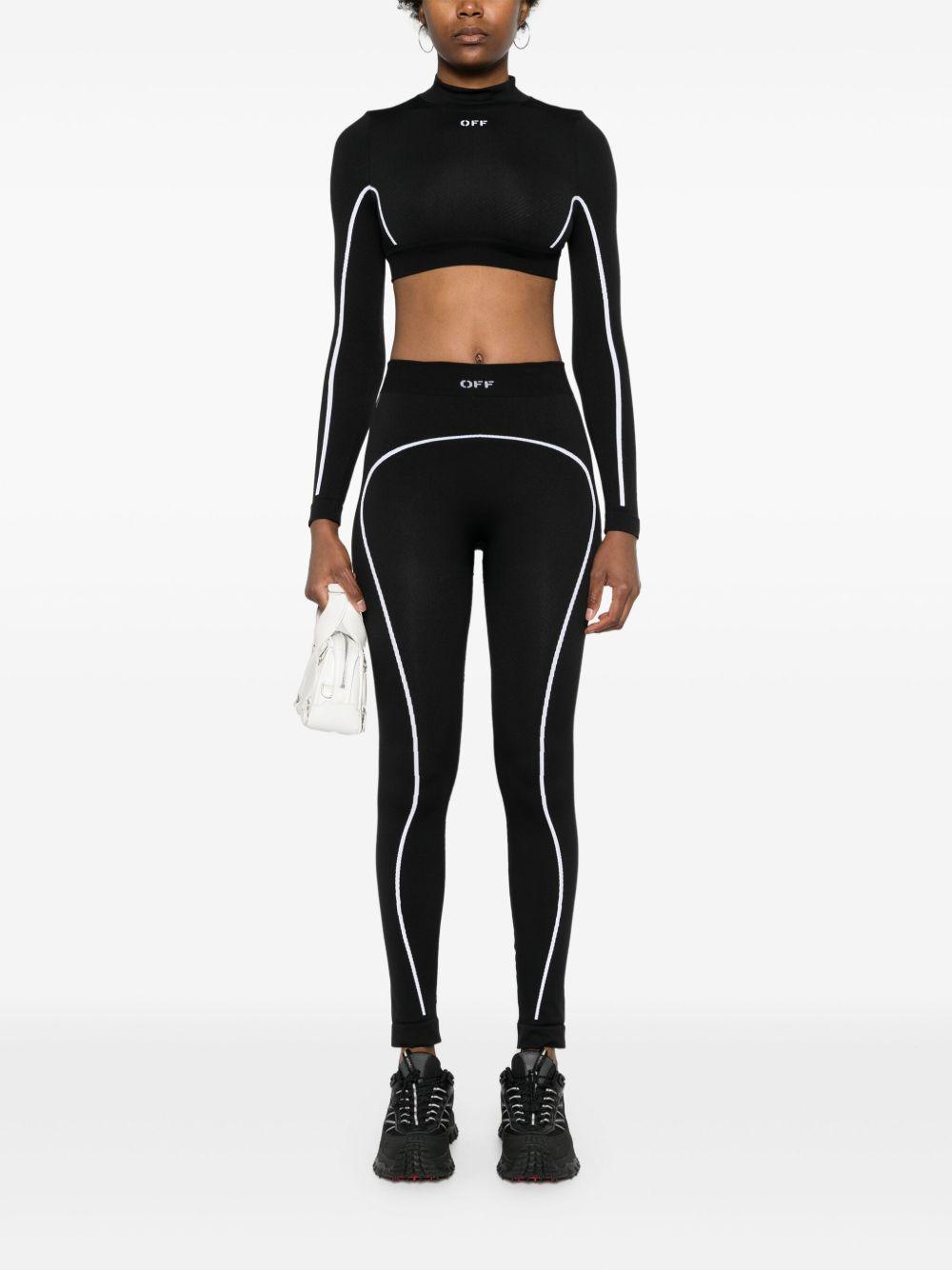 logo-embroidered seamless performance leggings Product Image