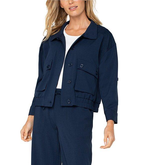 Liverpool Los Angeles Textured Stretch Cinched Hem Utility Jacket Product Image