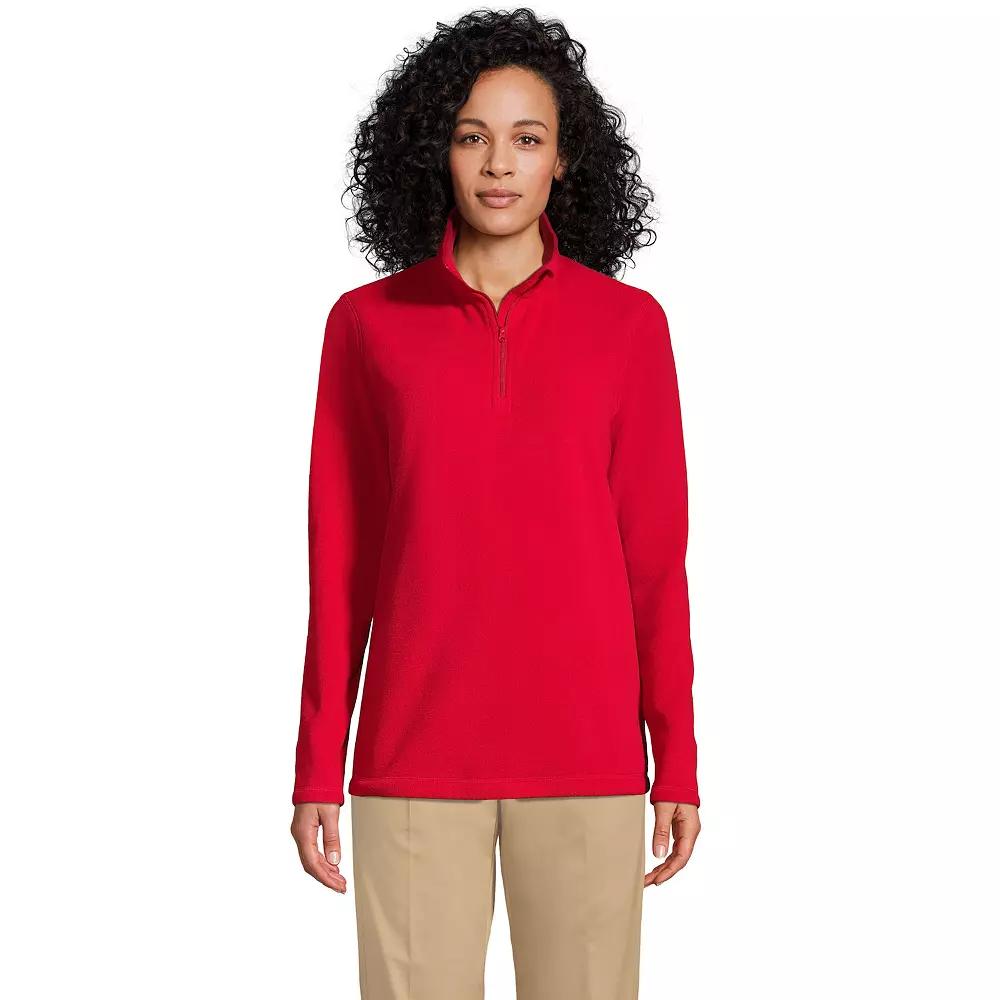 Women's Lands' End Lightweight Fleece Quarter Zip Pullover,  Product Image