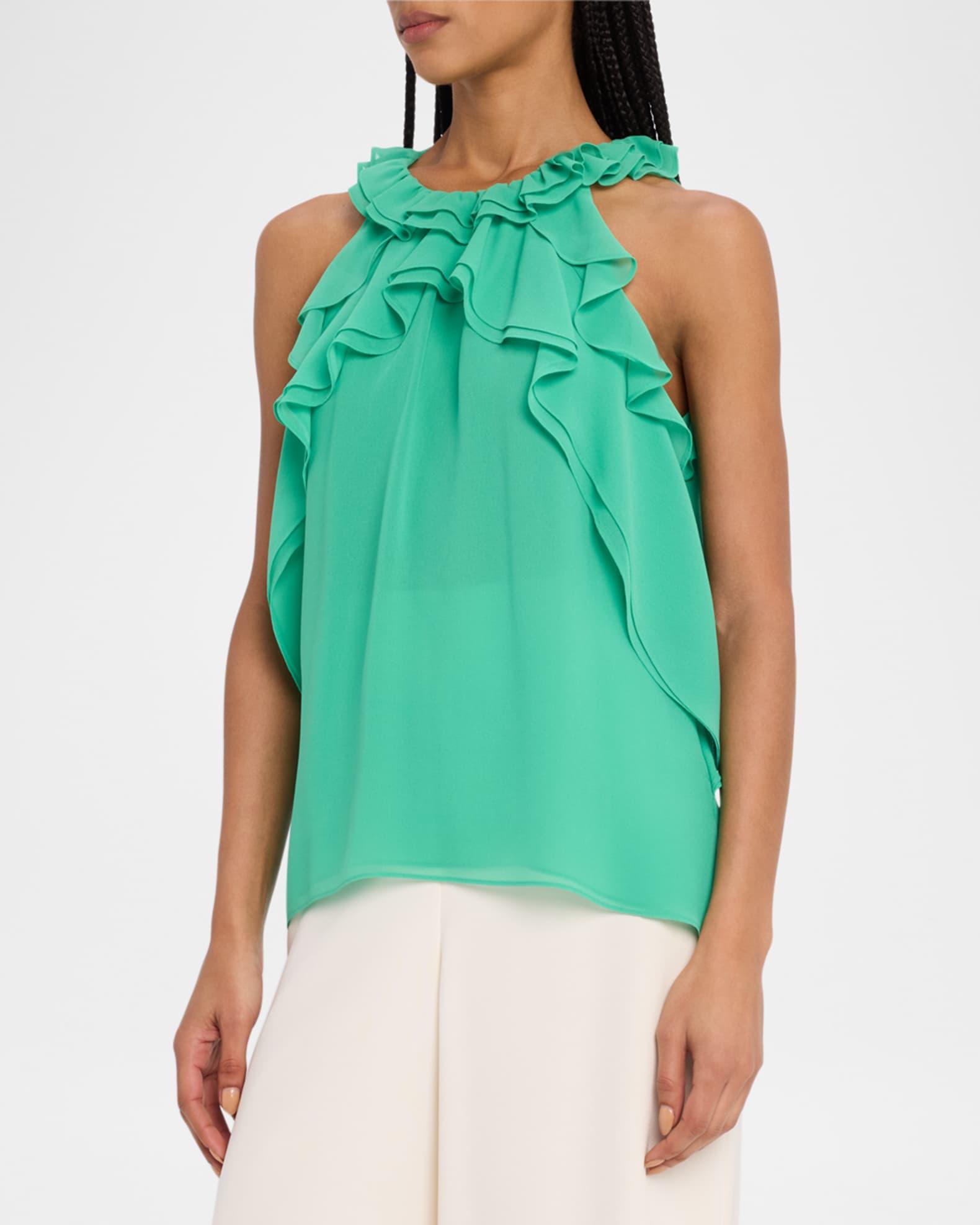 Bristol Ruffle Halter Blouse Product Image