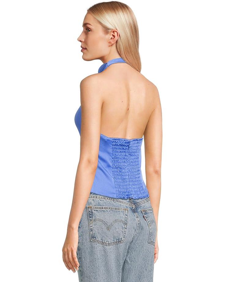 Sleeveless Halter Top With Back Bow Product Image