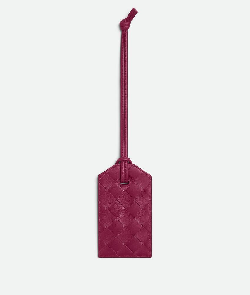 Men's Intrecciato Tag Holder in Cinnabar Product Image