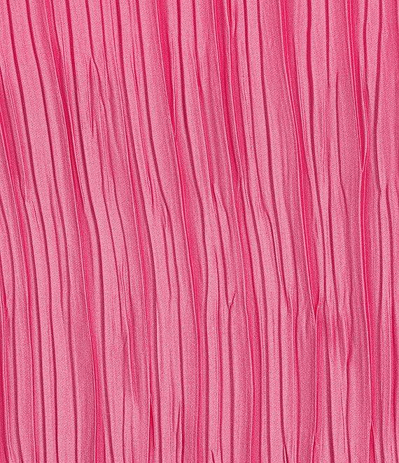 Caroline Rose Plisse Crinkled Pleat Scoop Neck 3/4 Sleeve Coordinating Tunic Product Image