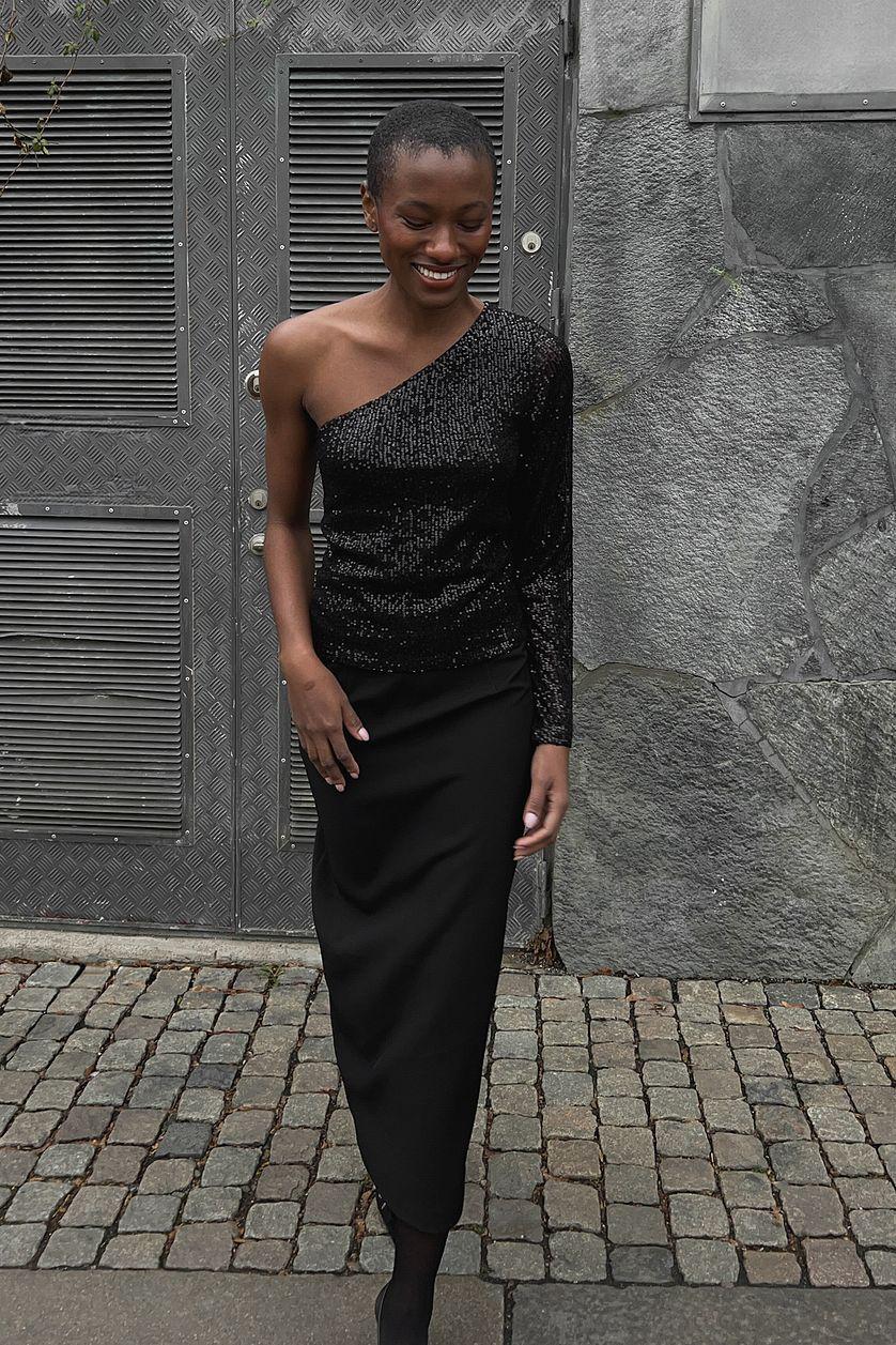 One Shoulder Sequin Top Product Image