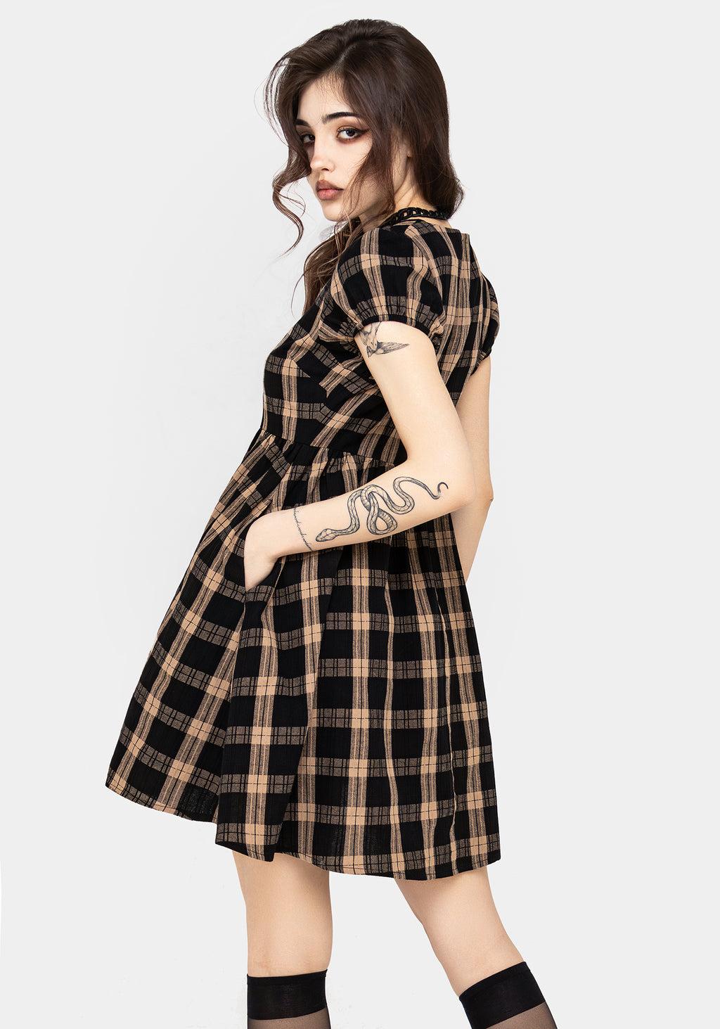 Backspace Check Mini Skater Dress Product Image