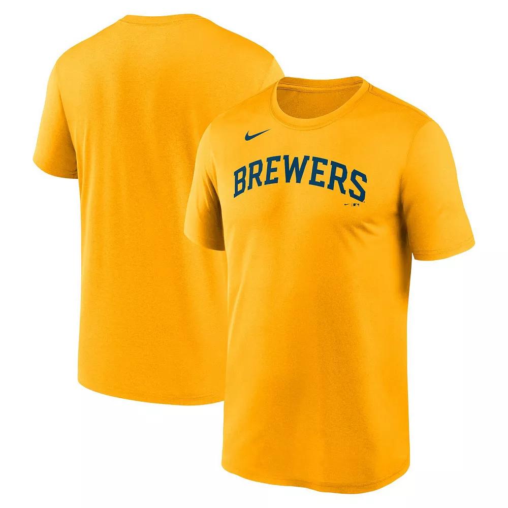 Men's Nike Gold Milwaukee Brewers New Legend Wordmark T-Shirt,  Product Image