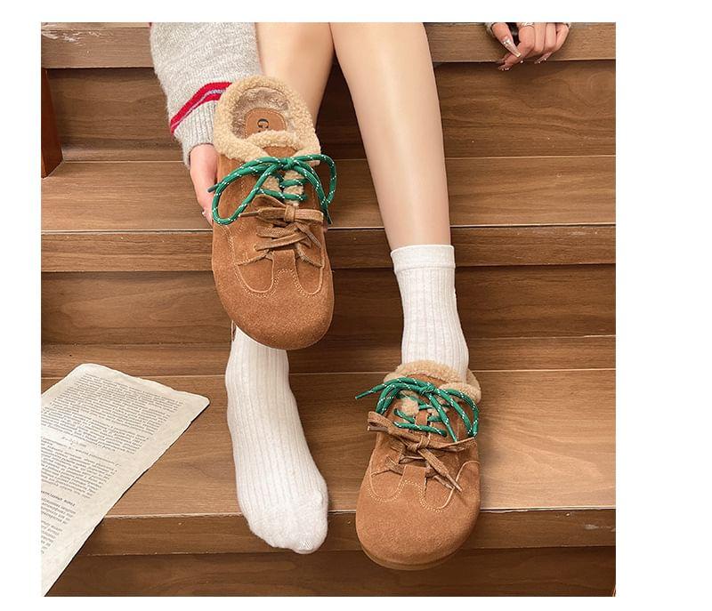 Lace-Up Fleece-Lined Mules Product Image