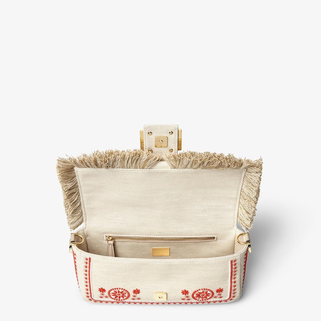 BaguetteCanvas bag with Coral Bandana embroidery Product Image