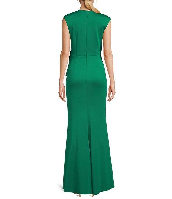 Jessica Howard Cap Sleeve V-Neck Front Slit Dress Product Image