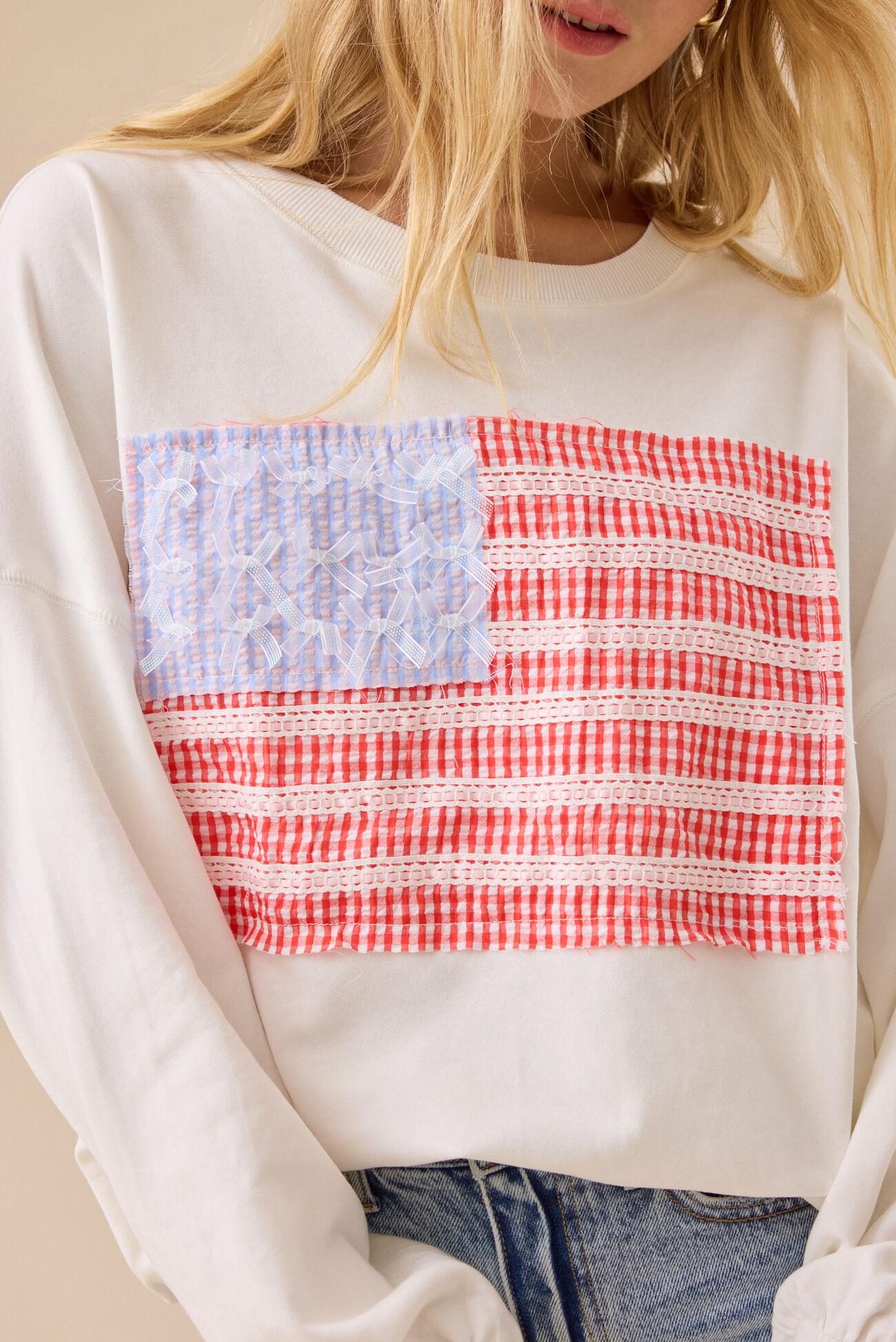 Embroidered Flag Sweatshirt Product Image