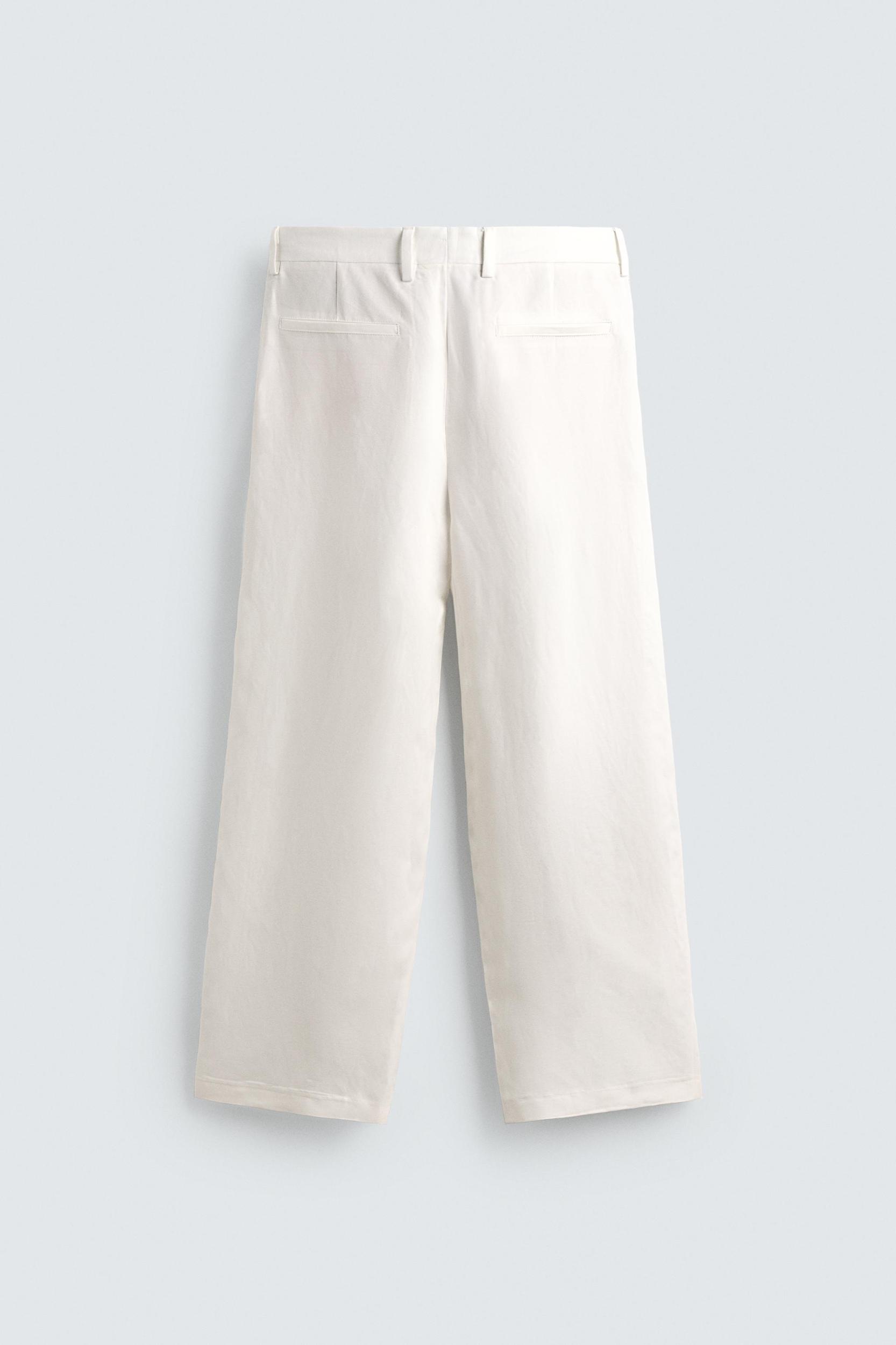 RELAXED FIT VISCOSE LINEN SUIT PANTS Product Image