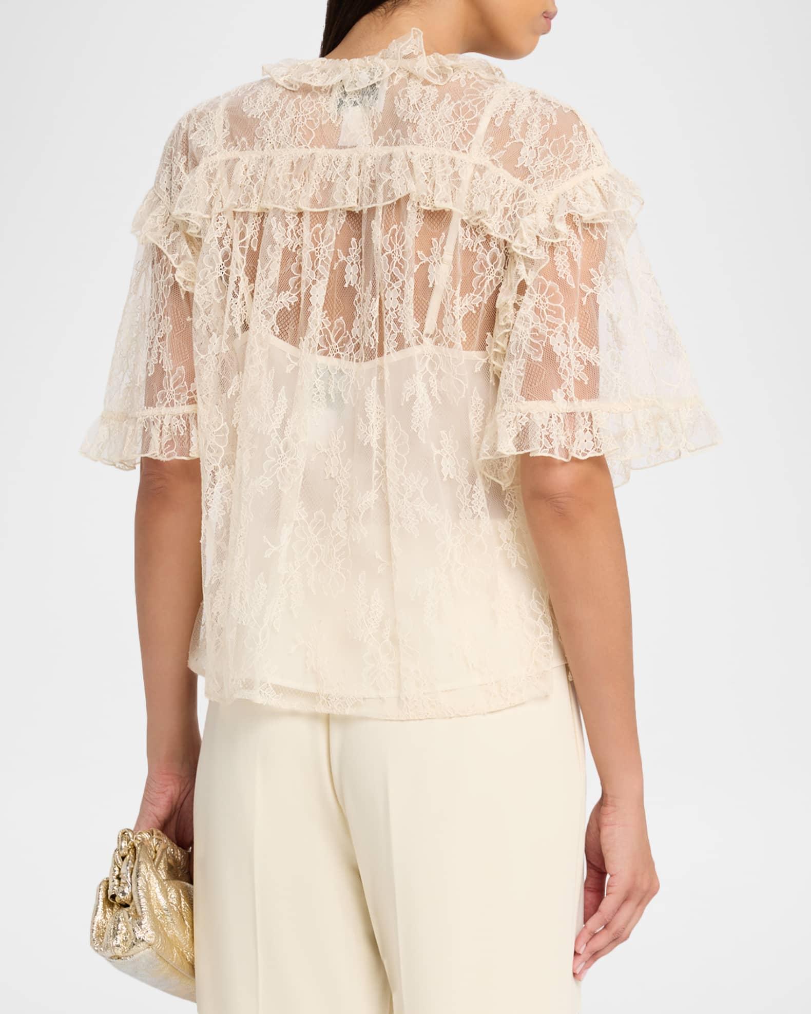 Kyra Button-Front Lace Top Product Image