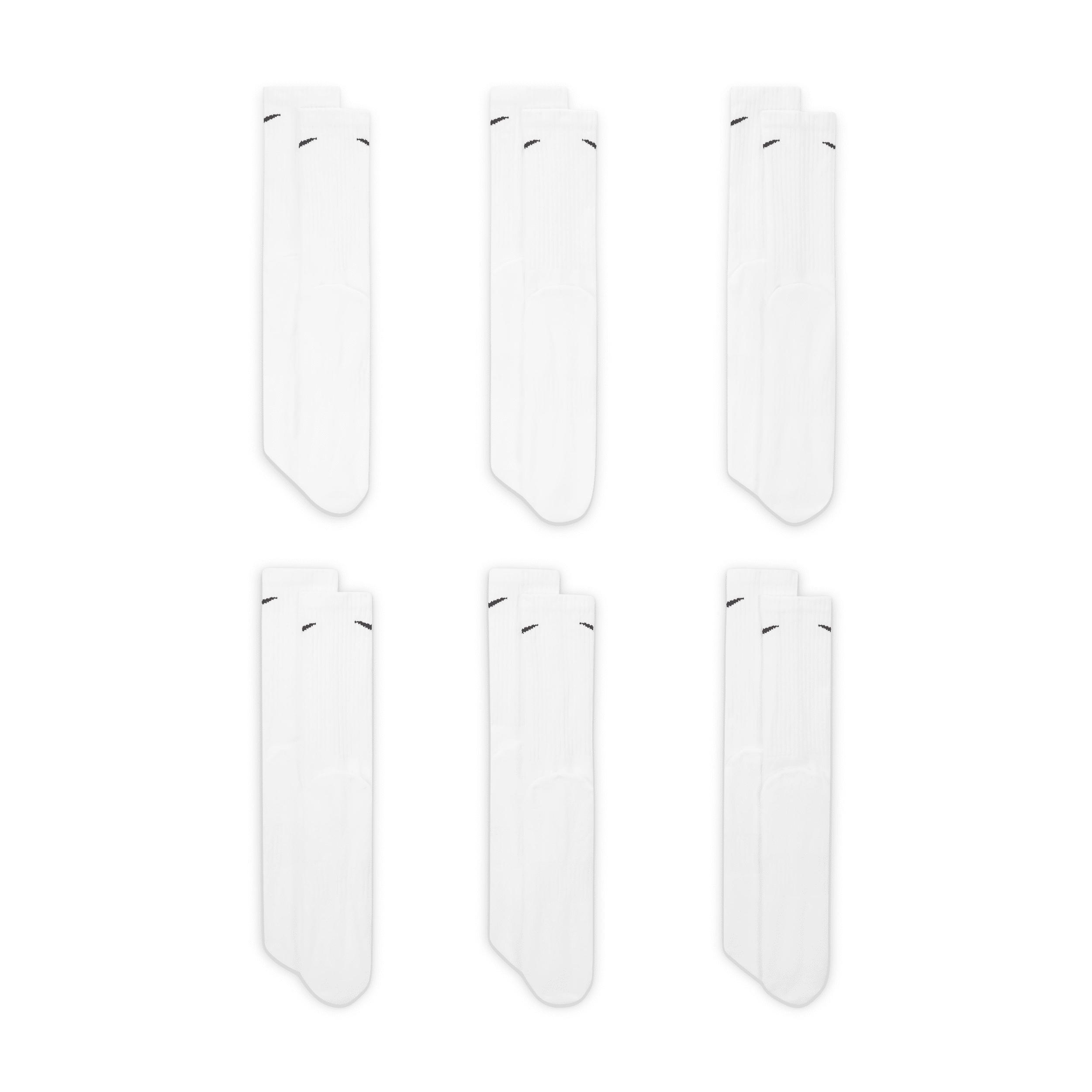 Nike Mens Everyday Cushioned Training Crew Socks (6 Pairs) | SX7666-100 Product Image