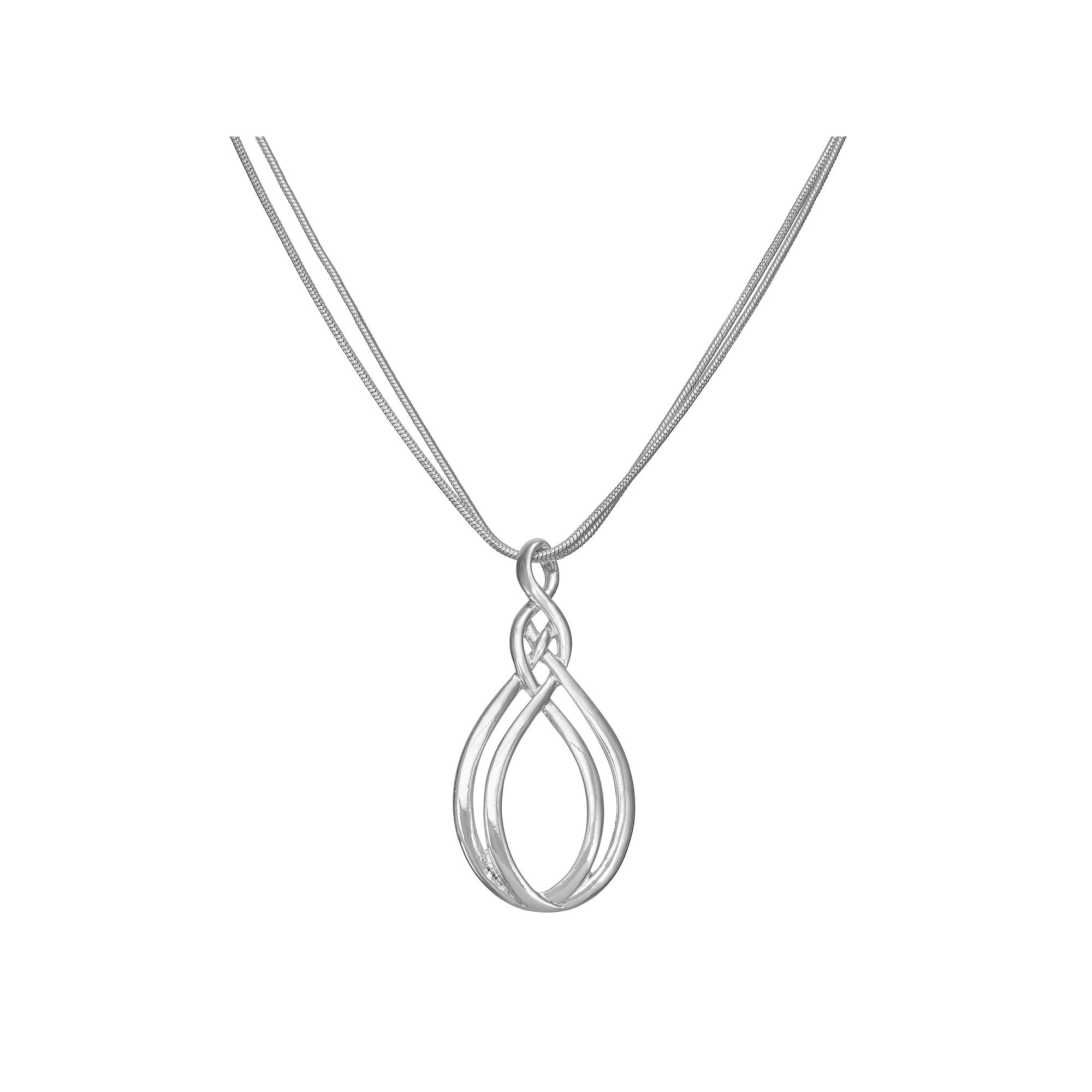 Napier Silver Tone Laces Pendant Necklace, Womens Product Image