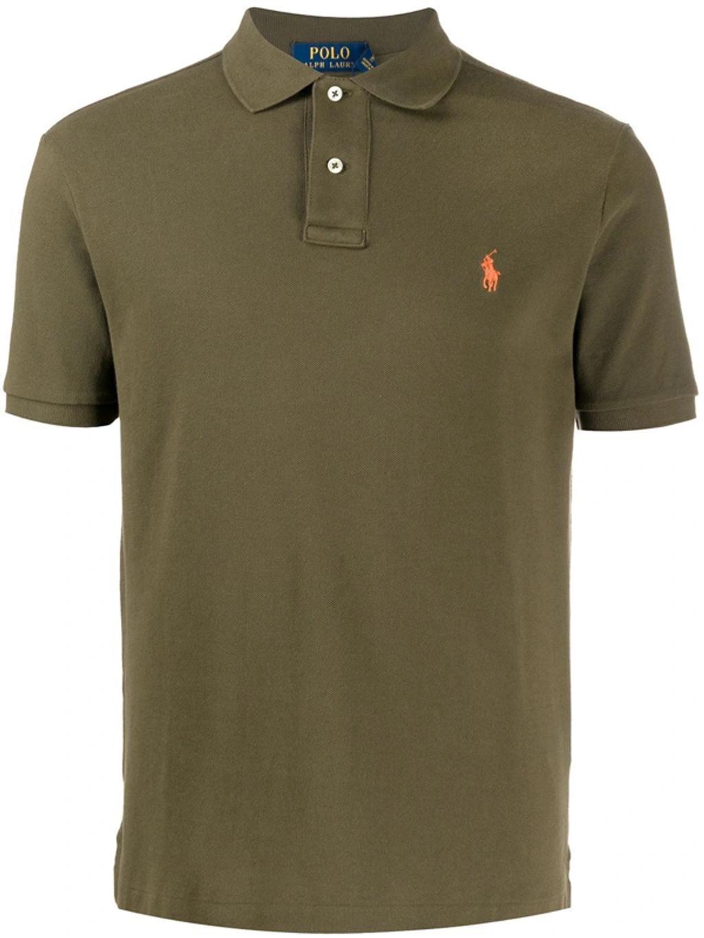 POLO RALPH LAUREN Green Polo Shirt With Pony Embroidery On The Front Product Image