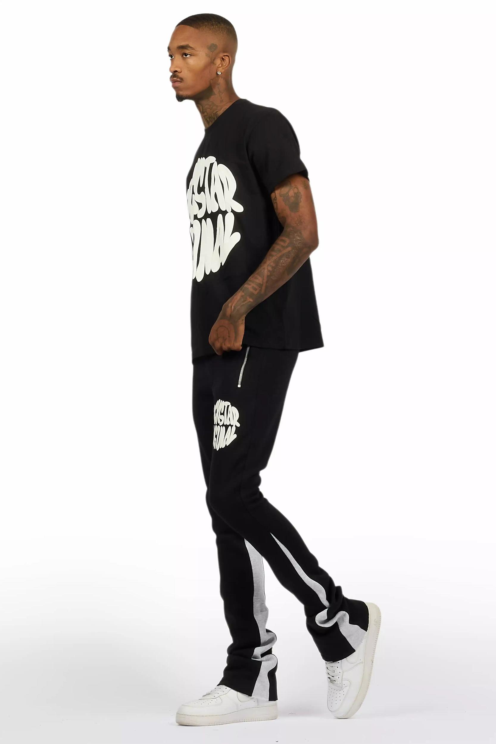 Thierry Black T-Shirt/Stacked Flare Track Set Male Product Image