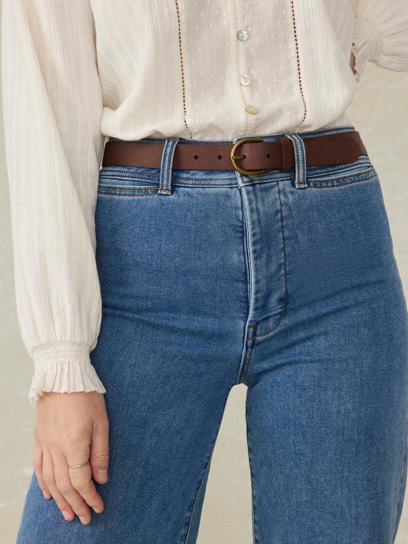 Women's Leather Belt - Saddle Brown Product Image