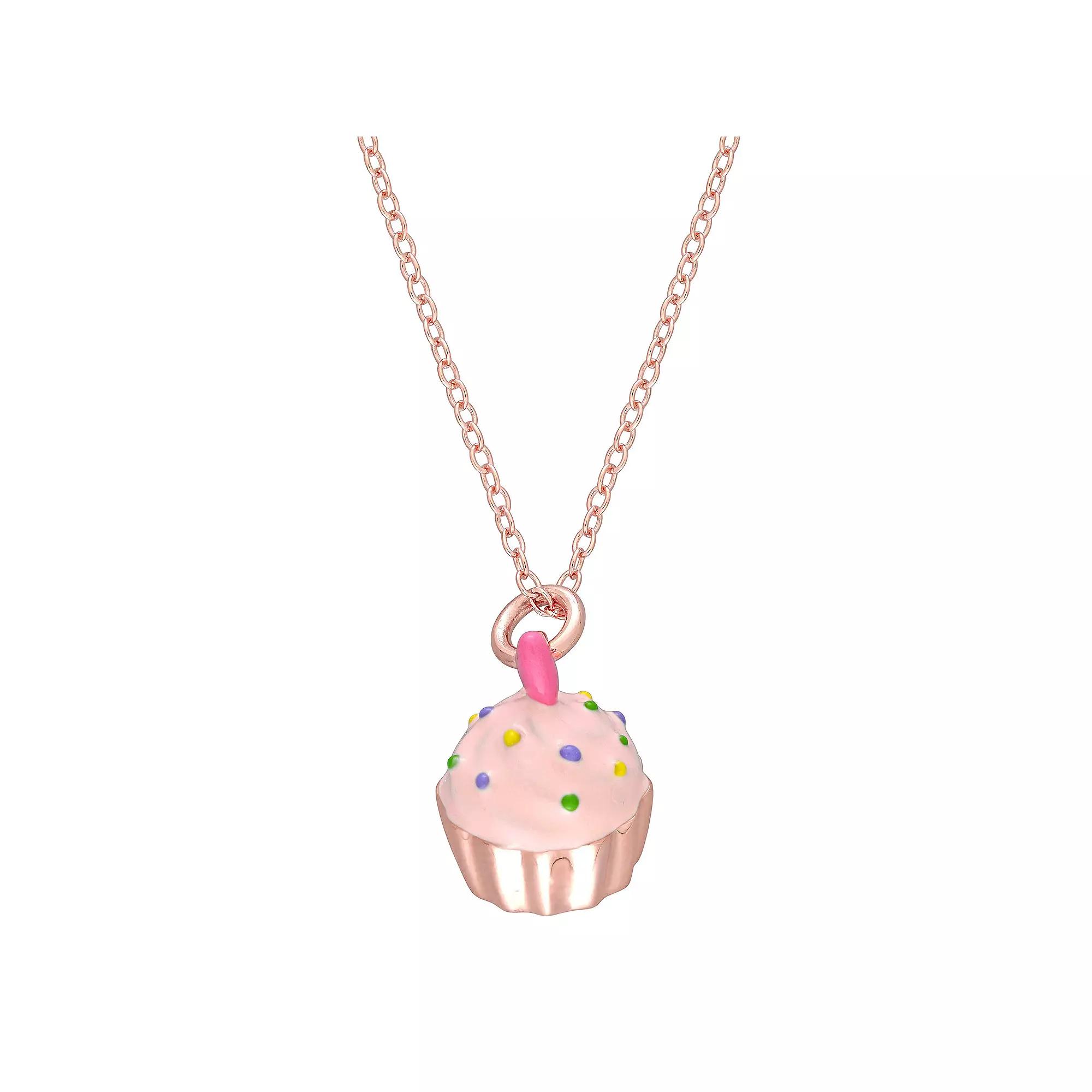Stella Grace 18k Rose Gold Over Silver Cupcake Pendant Necklace, Women's,  Product Image