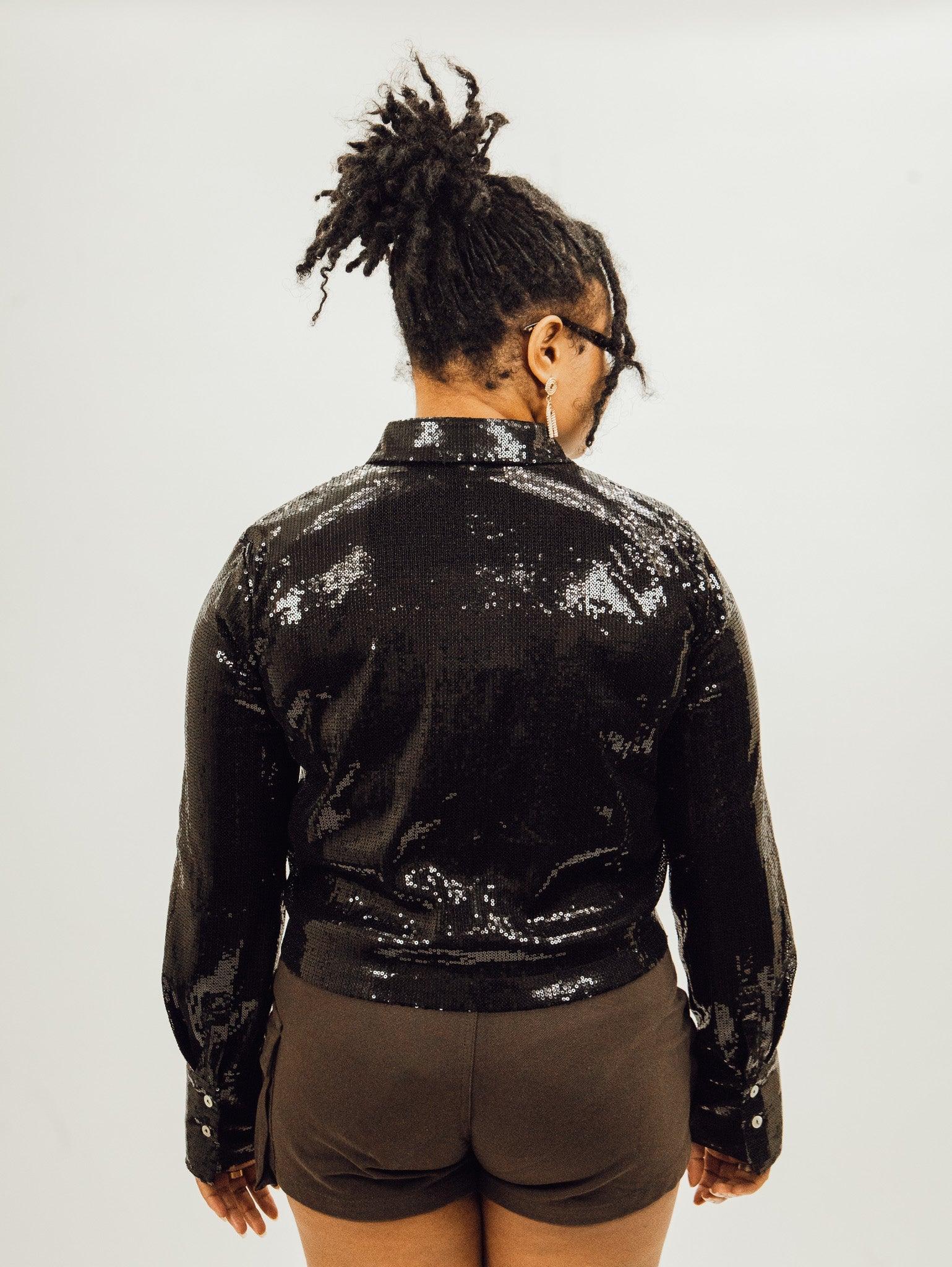 Nia Bardot Shirt - Black Product Image