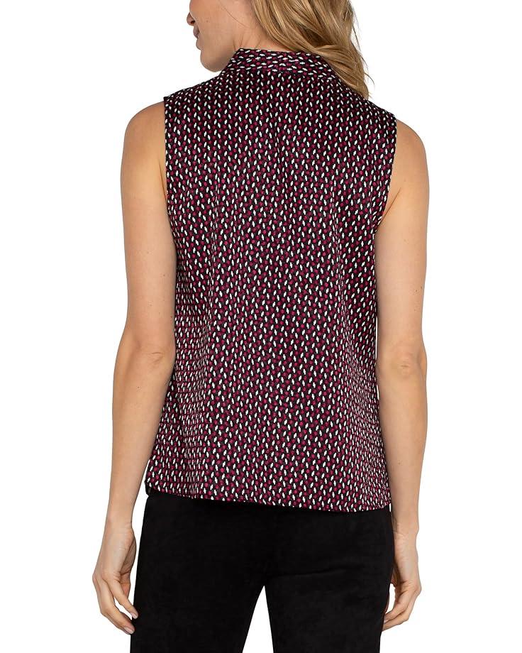 Sleeveless Cropped Shirt With Elastic at Waist Product Image