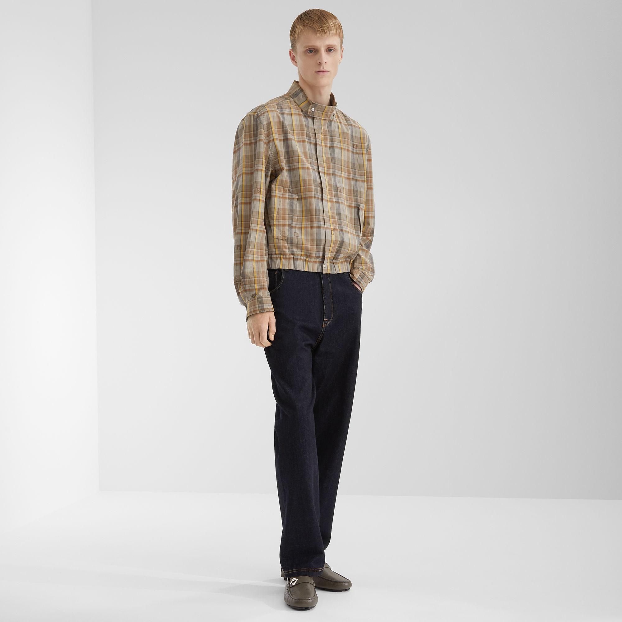 BlousonBeige checked cotton blouson Product Image