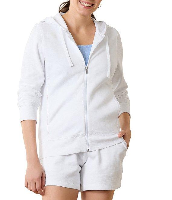 Tommy Bahama Tobago Bay Full Zip Slub Rib Knit Long Sleeve Hooded Jacket Product Image