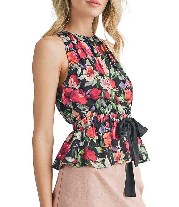 Sadie & Sage A Night In Belted Peplum Top Product Image