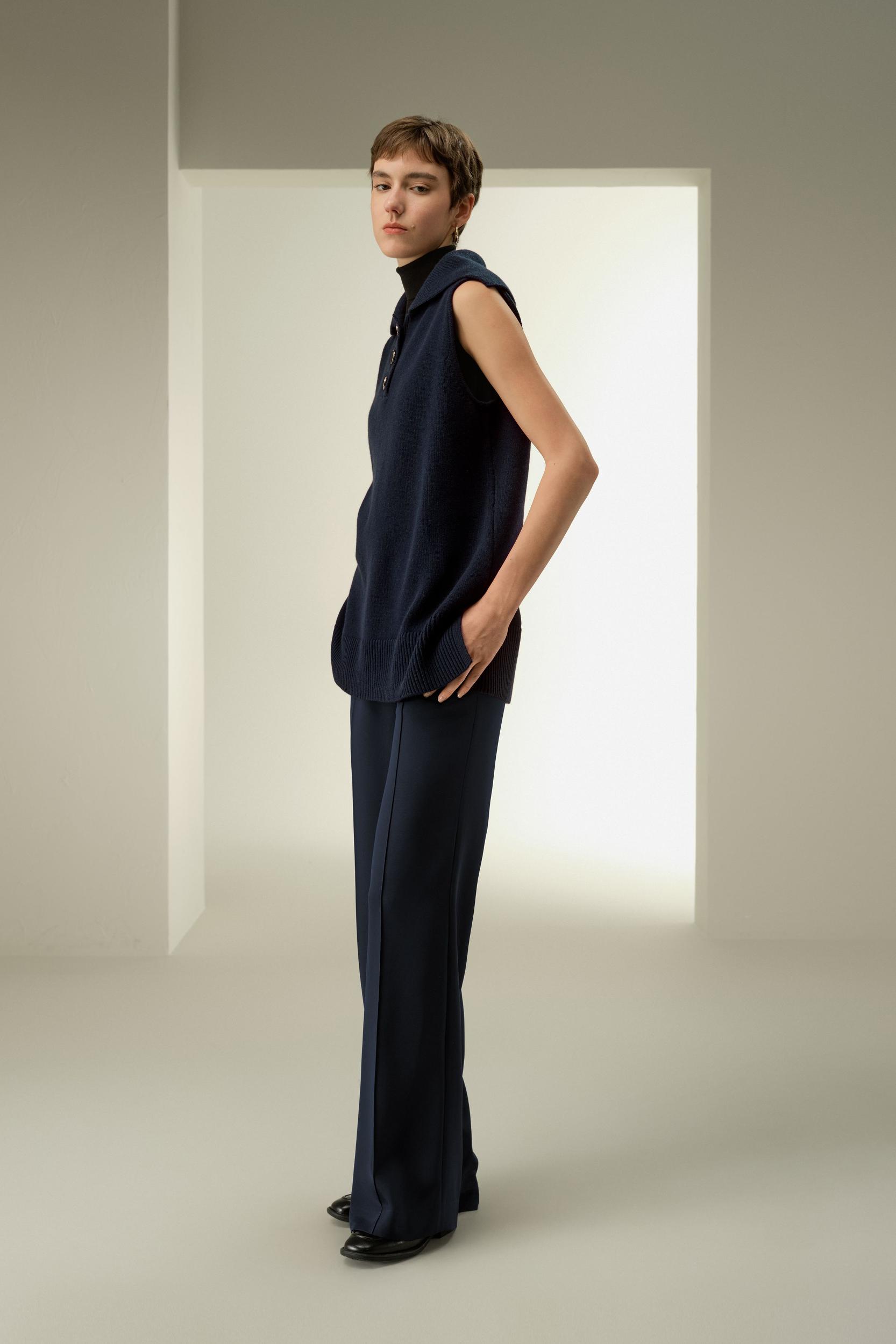 Vintage-Inspired Sailor Collar Top Product Image