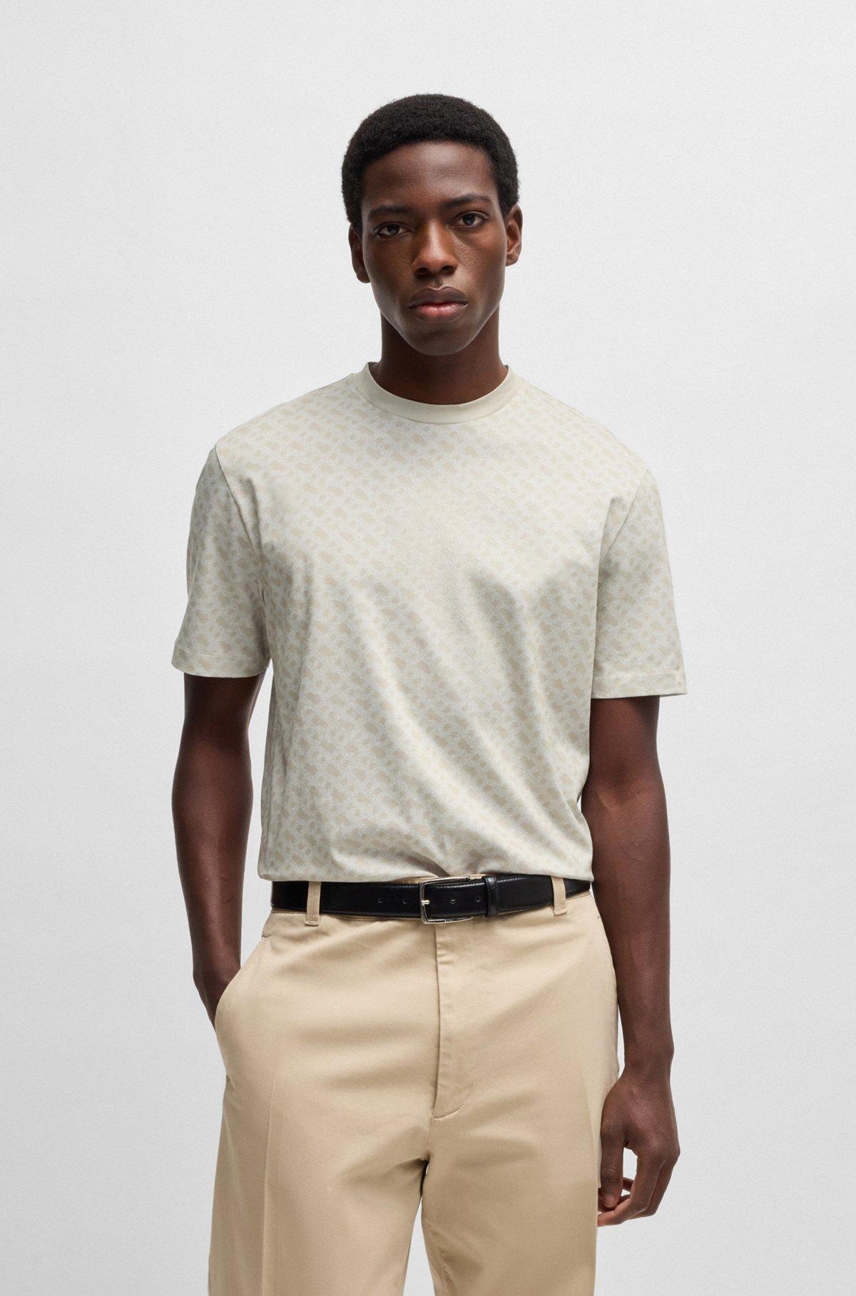 Cotton T-shirt with all-over printed monograms Product Image