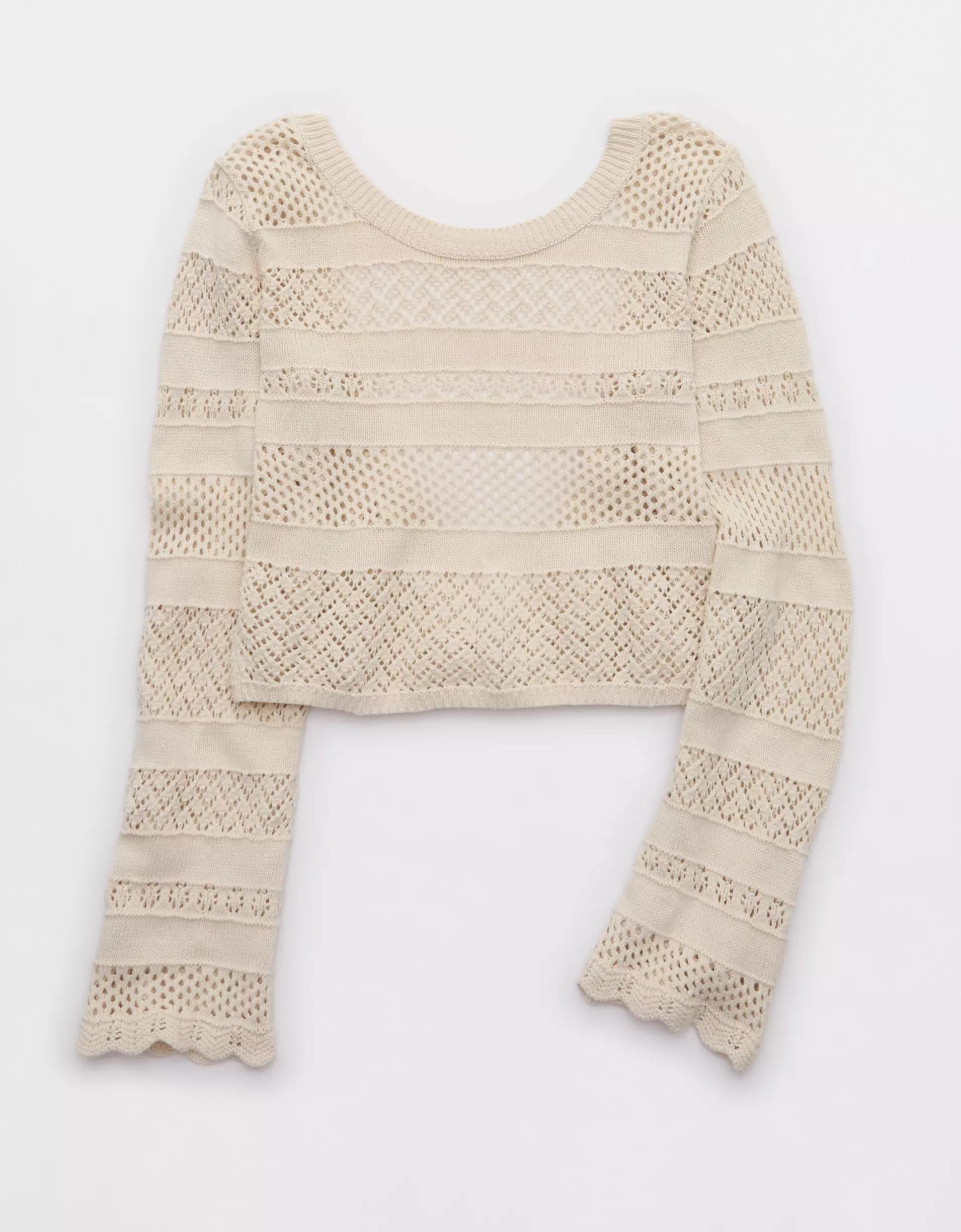 Aerie Reversible Crochet Wrap Sweater Women's Product Image