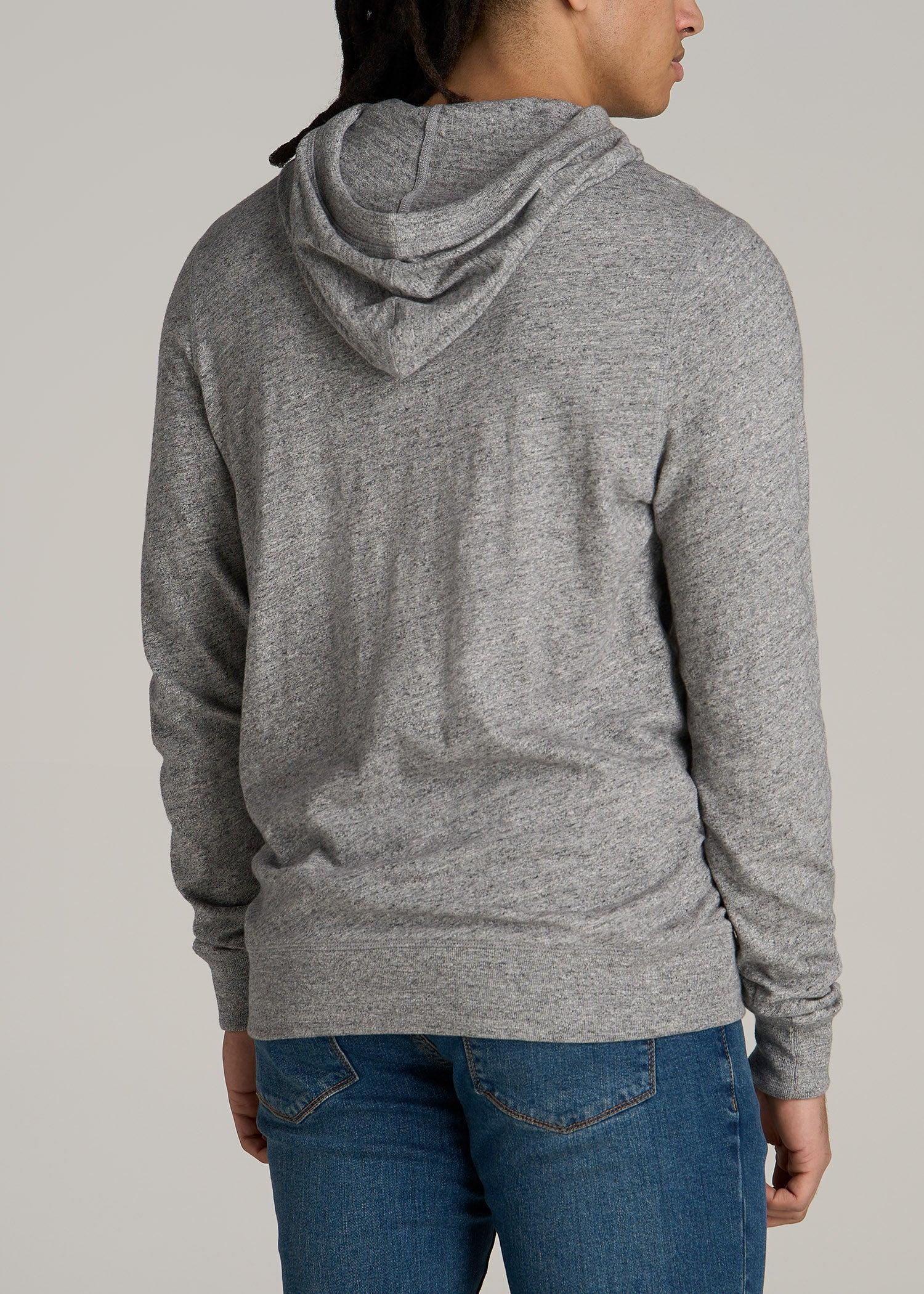 Sunwashed Slub Pullover Hoodie for Tall Men in Heathered Grey Male Product Image