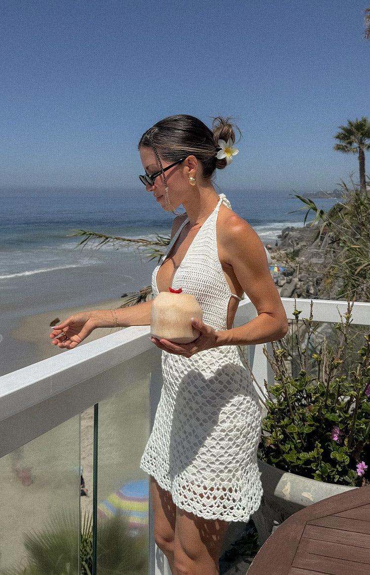 Tulip Cream Crochet Mini Dress Product Image