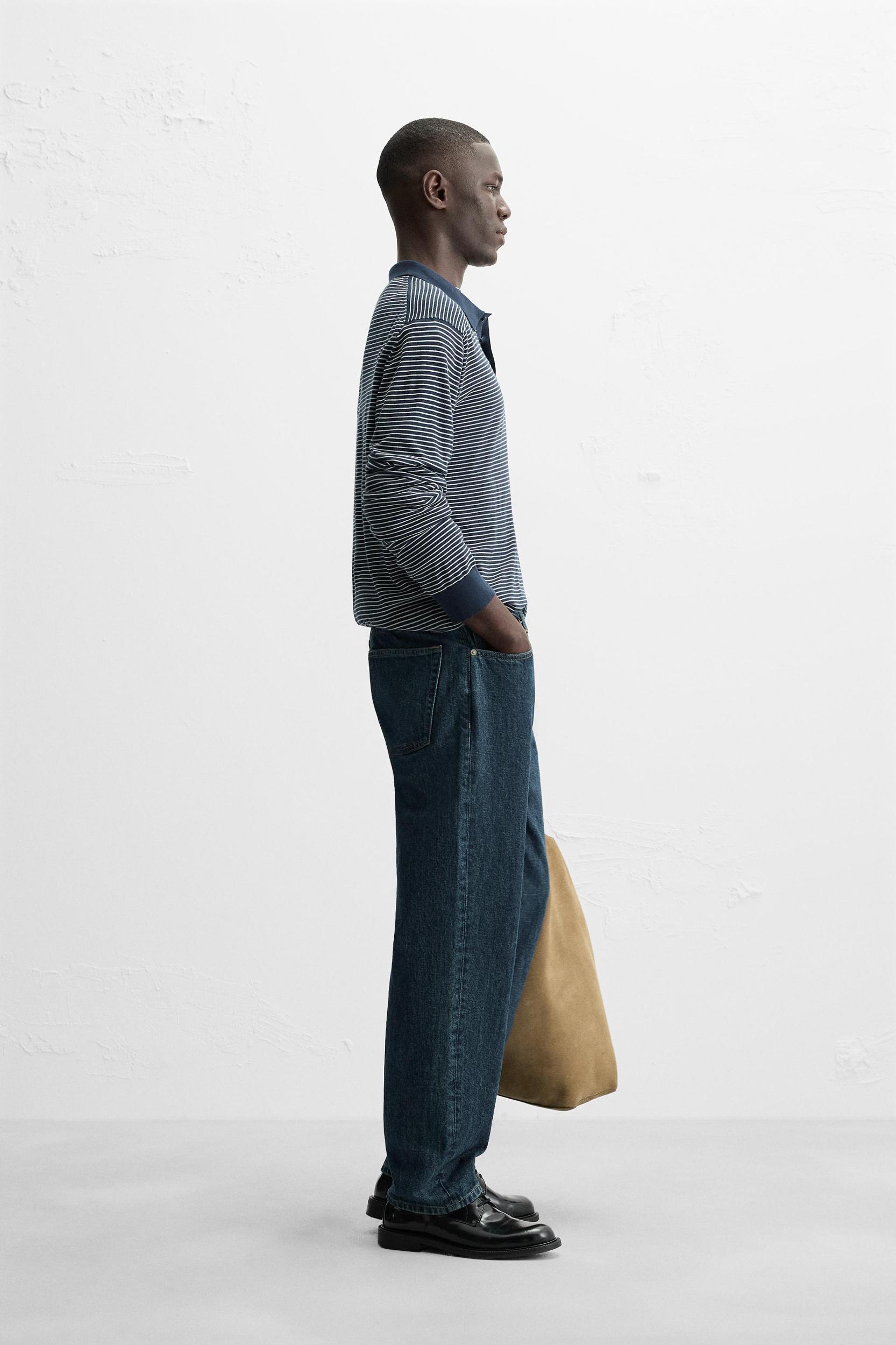 STRIPED KNIT POLO SHIRT Product Image