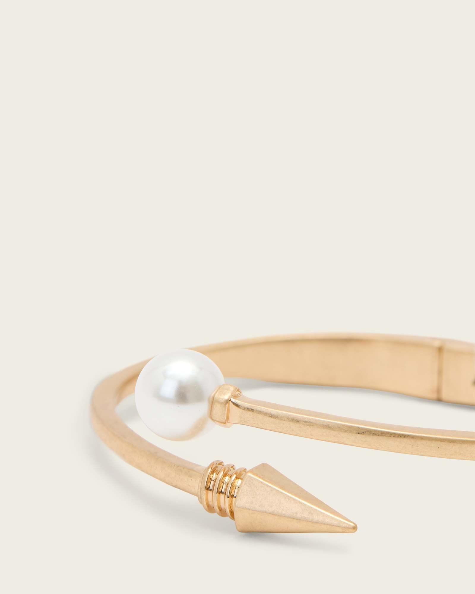 Lia Heart Huggie Earrings WARM SILVER | ALLSAINTS US Product Image