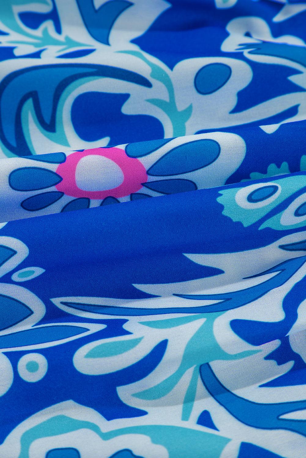 Blue, Pink & White Paisley Print Top Product Image