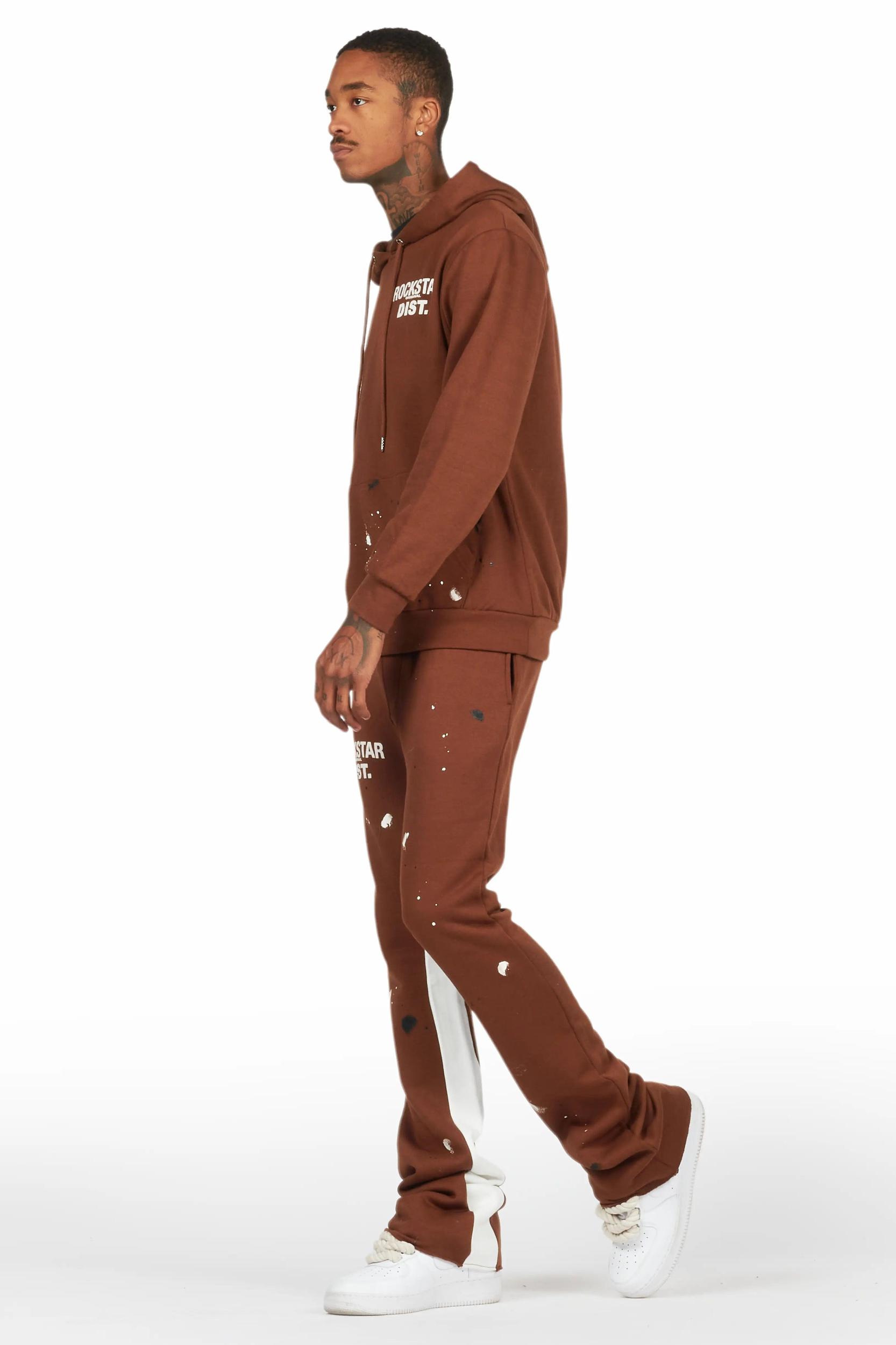 Jaco Brown Hoodie Baggy Fit Pant Track Set Male Product Image