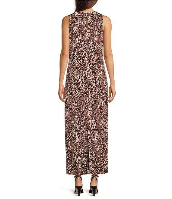 Vince Camuto Knit Round Neck Sleeveless Maxi Sheath Dress Product Image