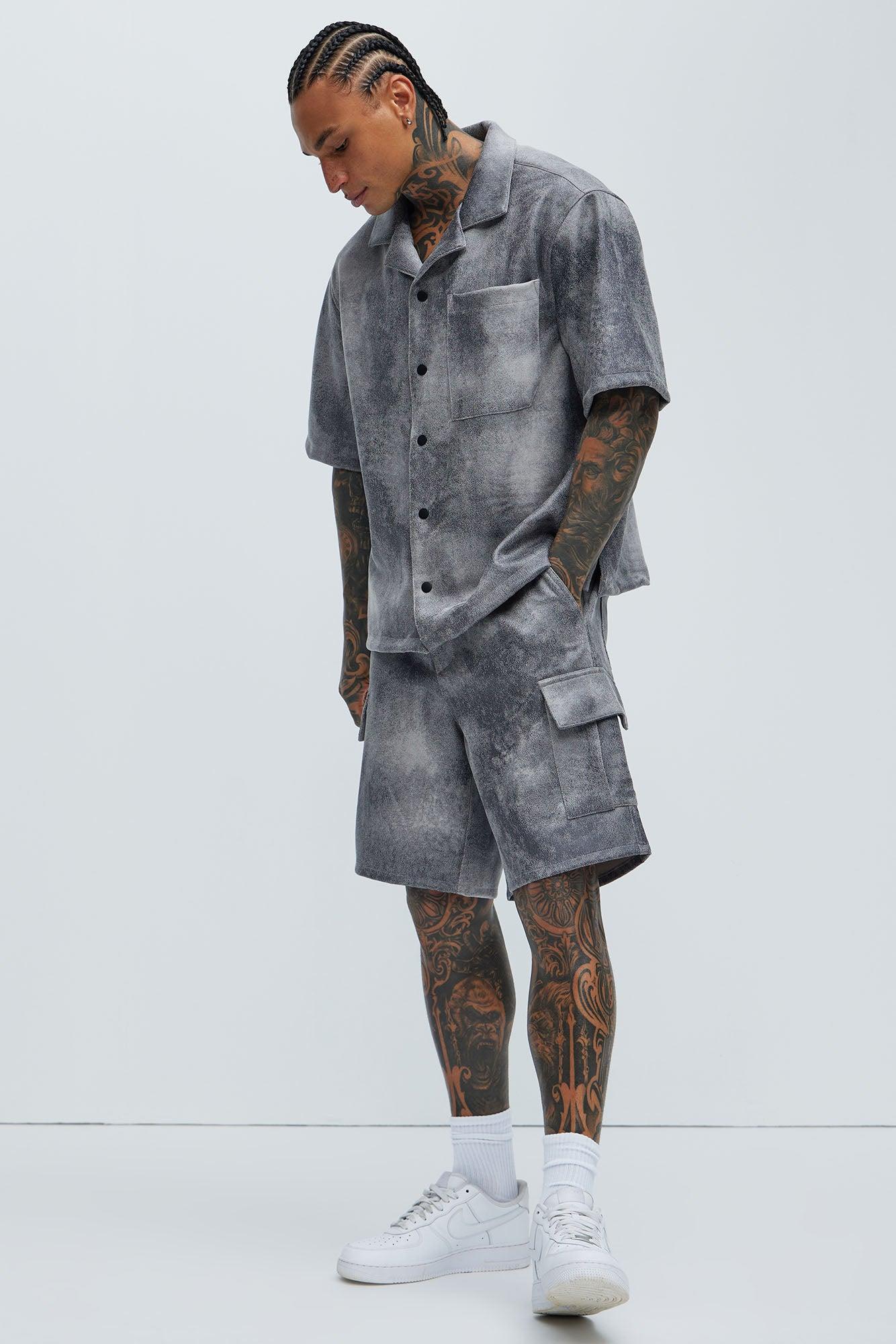 Manor Distressed Shorts - Grey Product Image