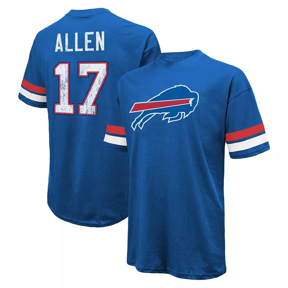 Men's Majestic Threads Josh Allen Royal Buffalo Bills Name & Number Over Product Image
