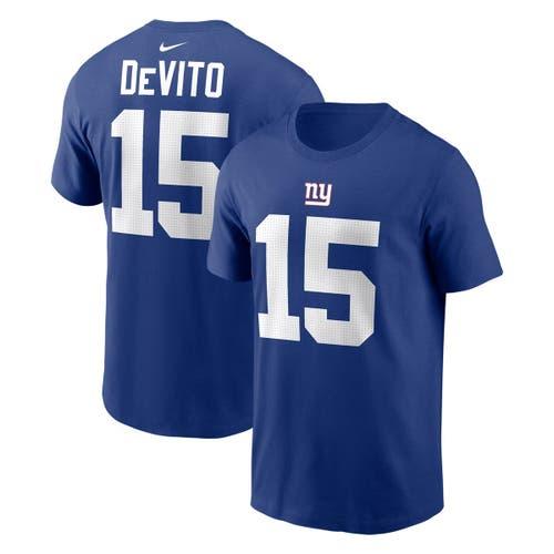 Men's Nike Tommy DeVito Royal New York Giants Name & Number T-Shirt,  Product Image