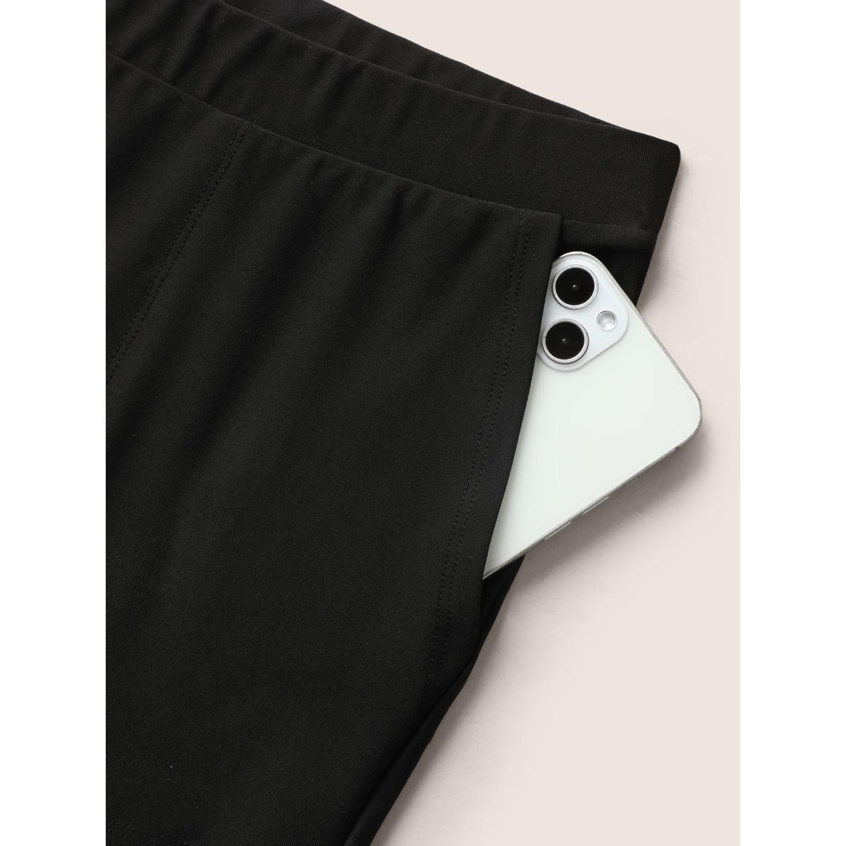 Plus Size Basic High Stretch Slim Cropped Leggings Women Black Casual High stretch Skinny High Rise Everyday Leggings BloomChic 10/M Product Image