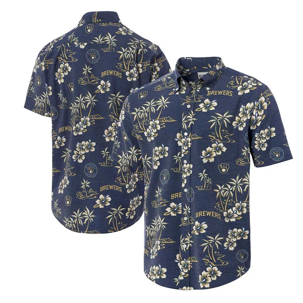Men's Reyn Spooner Navy Milwaukee Brewers Kekai Button-Down Shirt, Size: Small, Blue Product Image