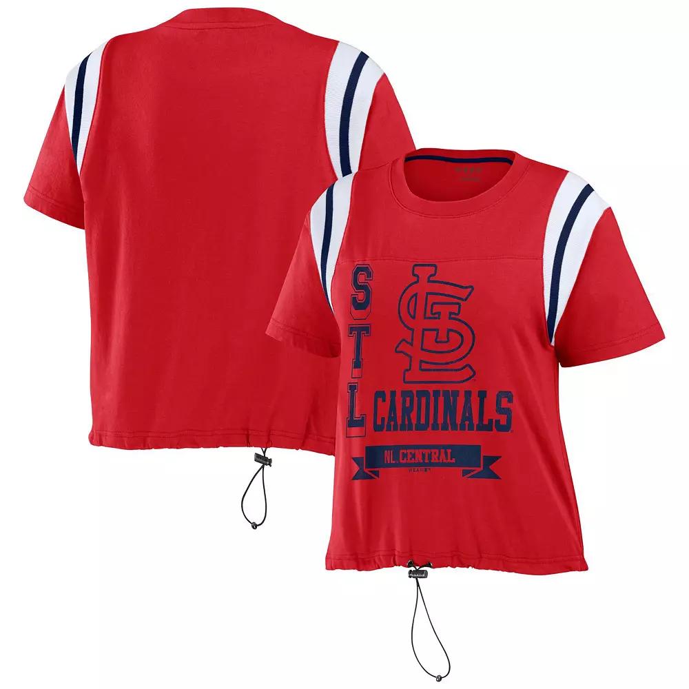 Women's WEAR by Erin Andrews Red St. Louis Cardinals Cinched Colorblock T-Shirt,  Product Image
