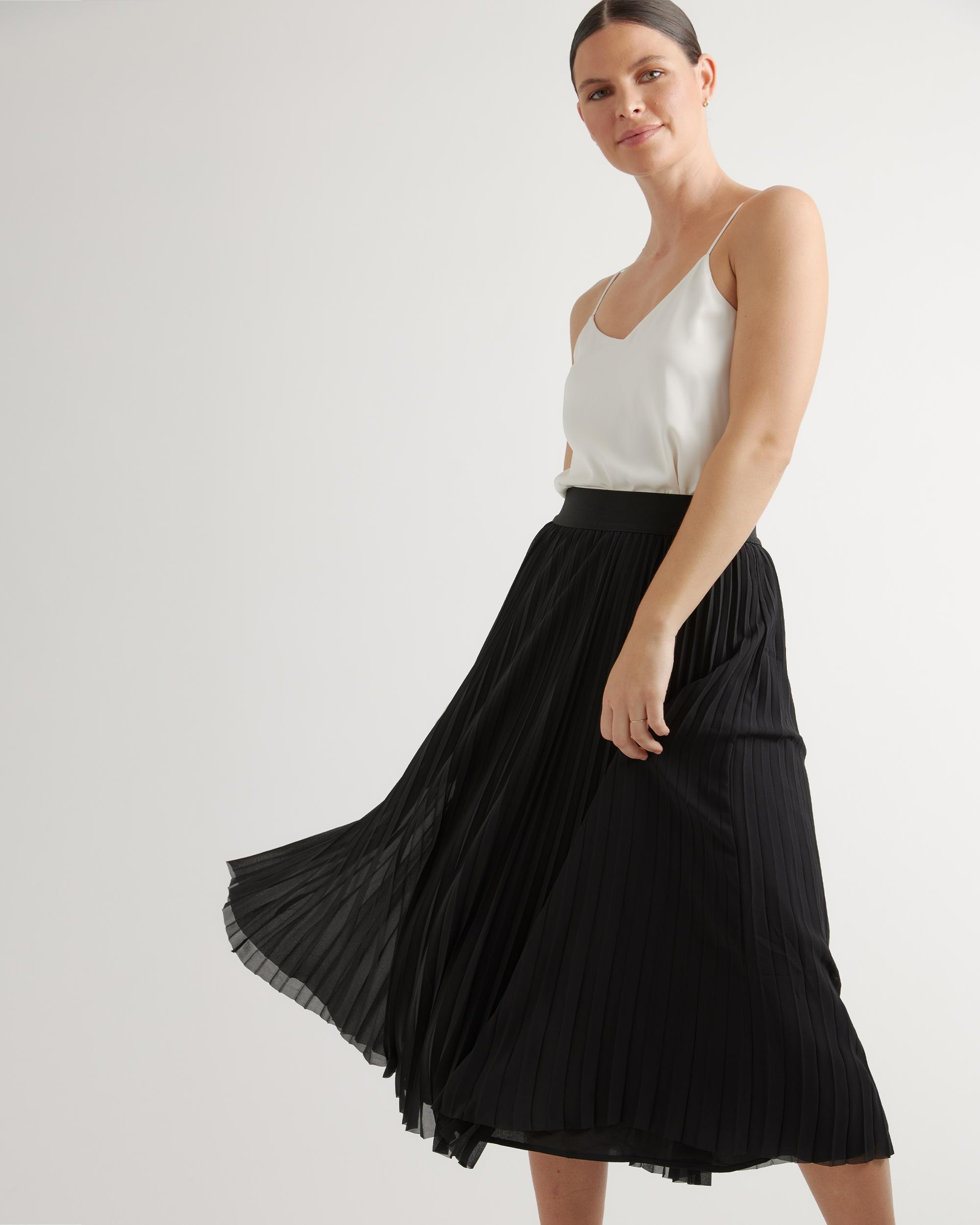 Quince | Women's Chiffon Pleated Midi Skirt Size XS, 100% Polyester Product Image