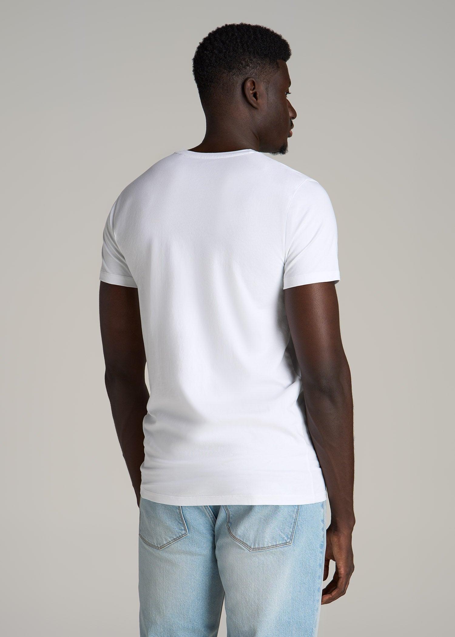 The Essential MODERN-FIT Crewneck Tee for Tall Men in White Male Product Image