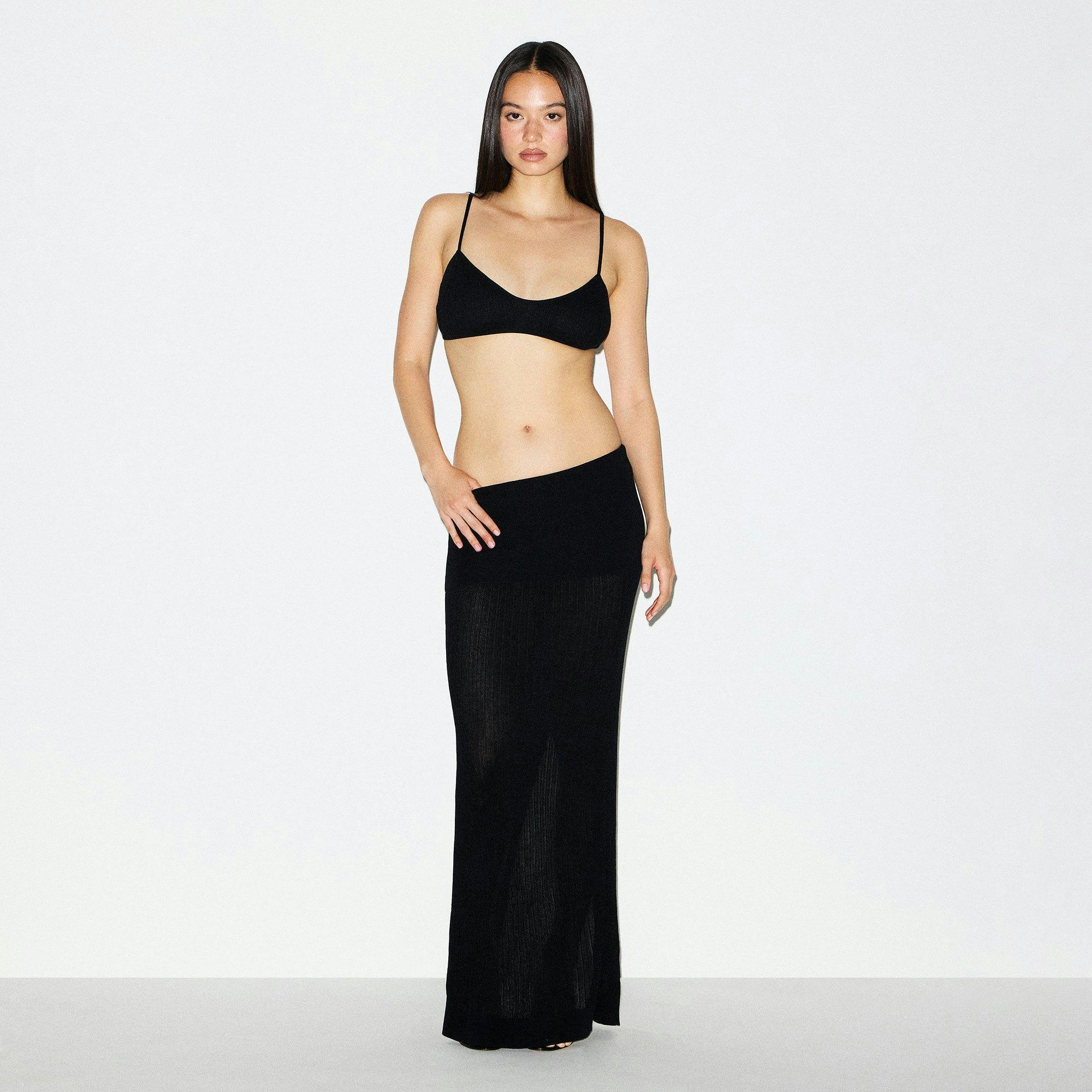 SHEER KNIT BRALETTE | ONYX Product Image