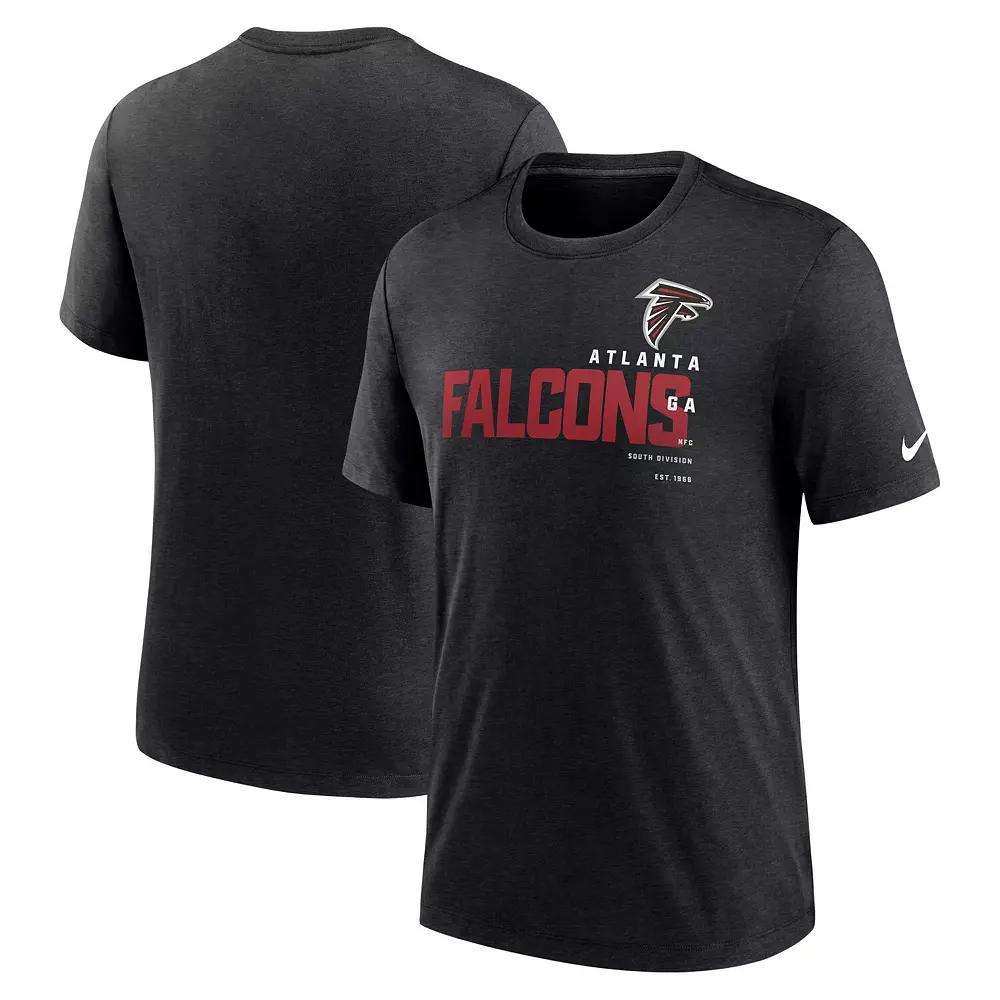 Men's Nike Heather Black Atlanta Falcons Team Tri-Blend T-Shirt,  Product Image