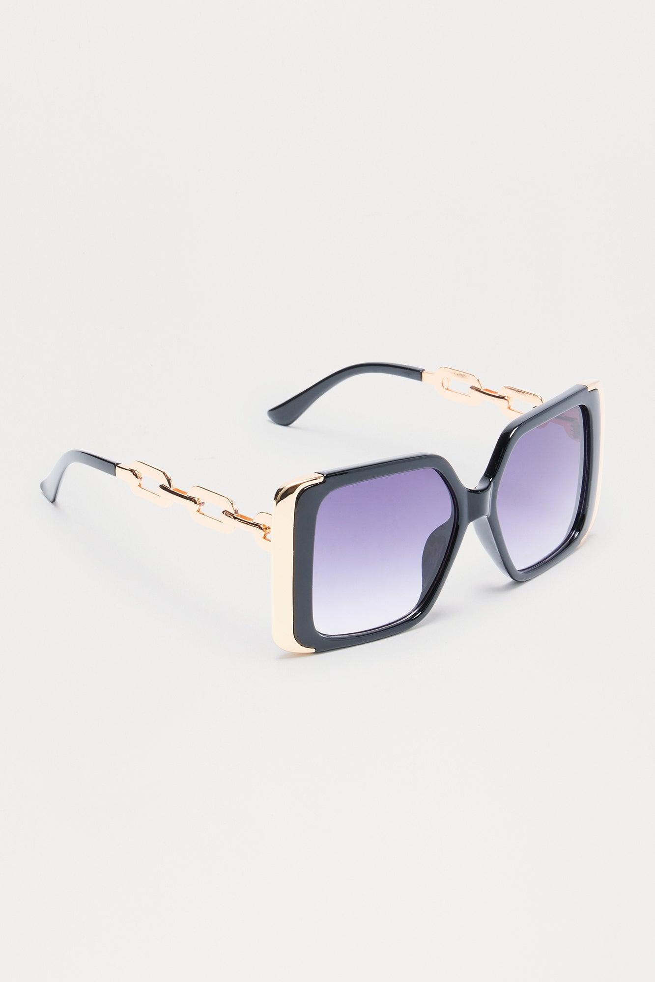 Linear Links Square Sunglasses - Black Female Product Image
