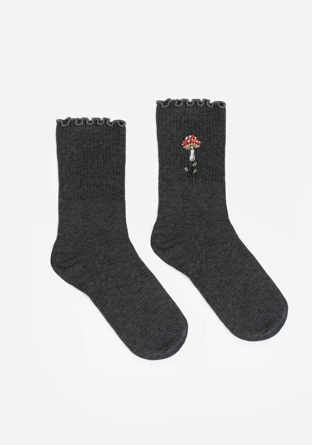 Morchella Embroidered Mushroom Socks Product Image